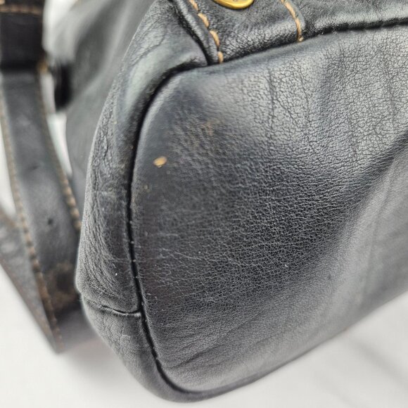 Vintage Fossil Small Black Leather Mini Back Pack - Picture 10 of 16